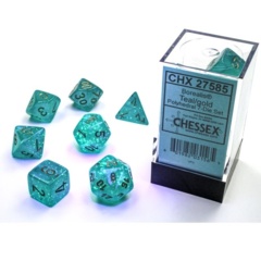 7ct Polyhedral Set - Borealis Luminary Teal w/Gold - CHX27585